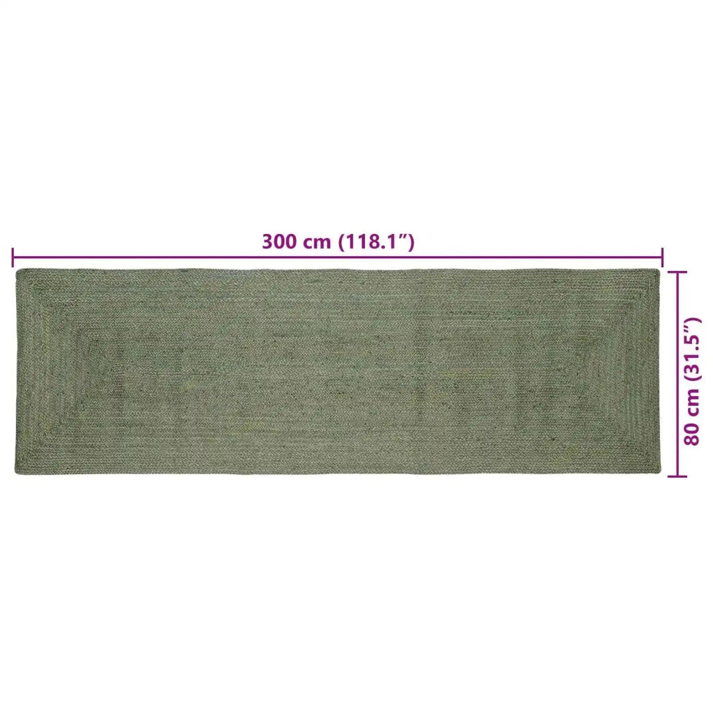 Tappeti per area | Tappeti a zone Rettangolare Verde Oliva 80 x 300 cm Juta