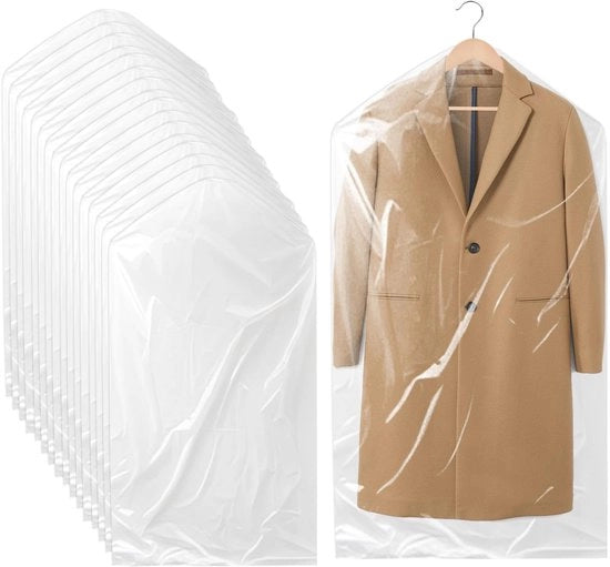 Set di contenitori per abbigliamento 60 pezzi - trasparente - contenitore per abbigliamento in plastica - impermeabile - lavabile - 140 x 60 cm - contenitori per abbigliamento