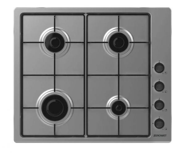 Zerowatt zhw6lcx1 piano cottura ad incasso a gas 4 fuochi inox da 60 cm comandi laterali