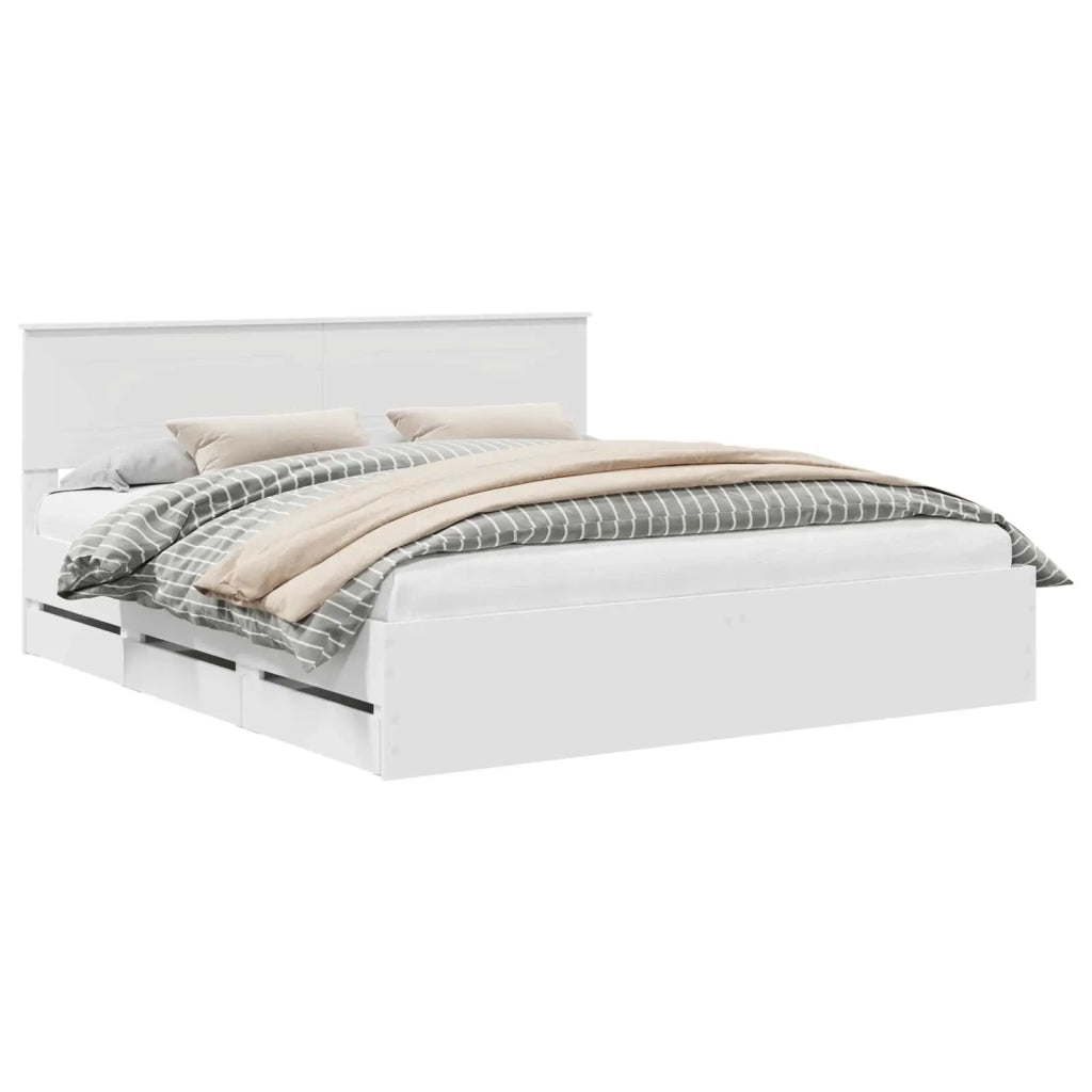 Struttura del letto Bianco 200 x 200 cm Legno Ingegnerizzato 3407949