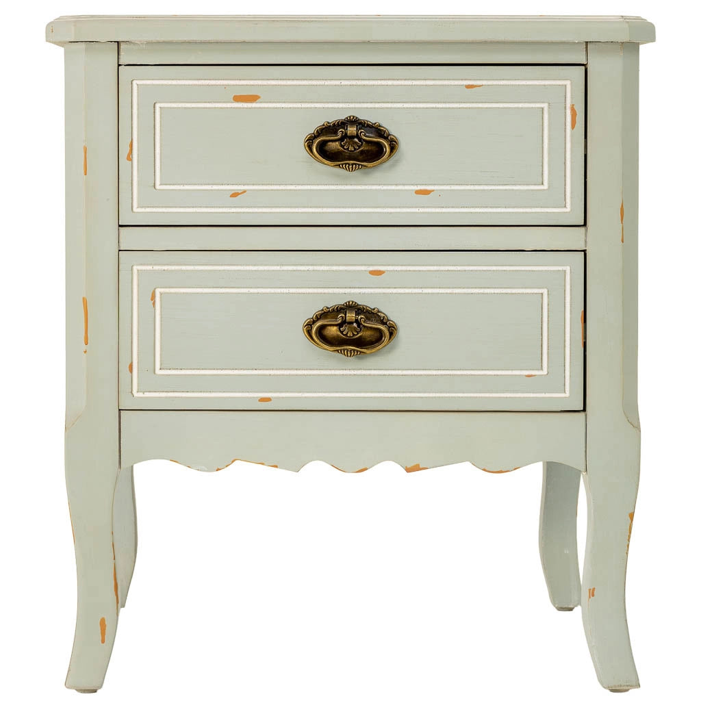 Comodino in legno con due cassetti 50x38x55h cm