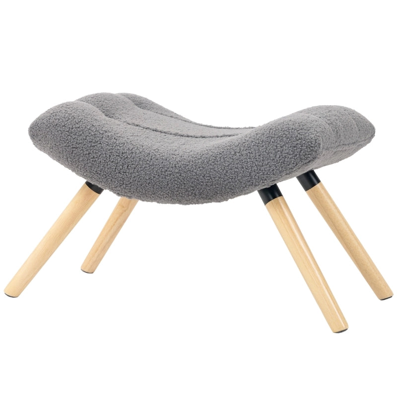 PUFF Imbottito 67 x 45 x 38 cm Grigio scuro in poliestere