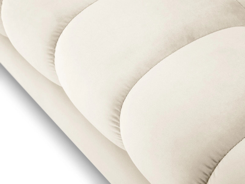 Cosmopolitan Design - Divano angolare destro "Bali" 5 posti in velluto beige chiaro 