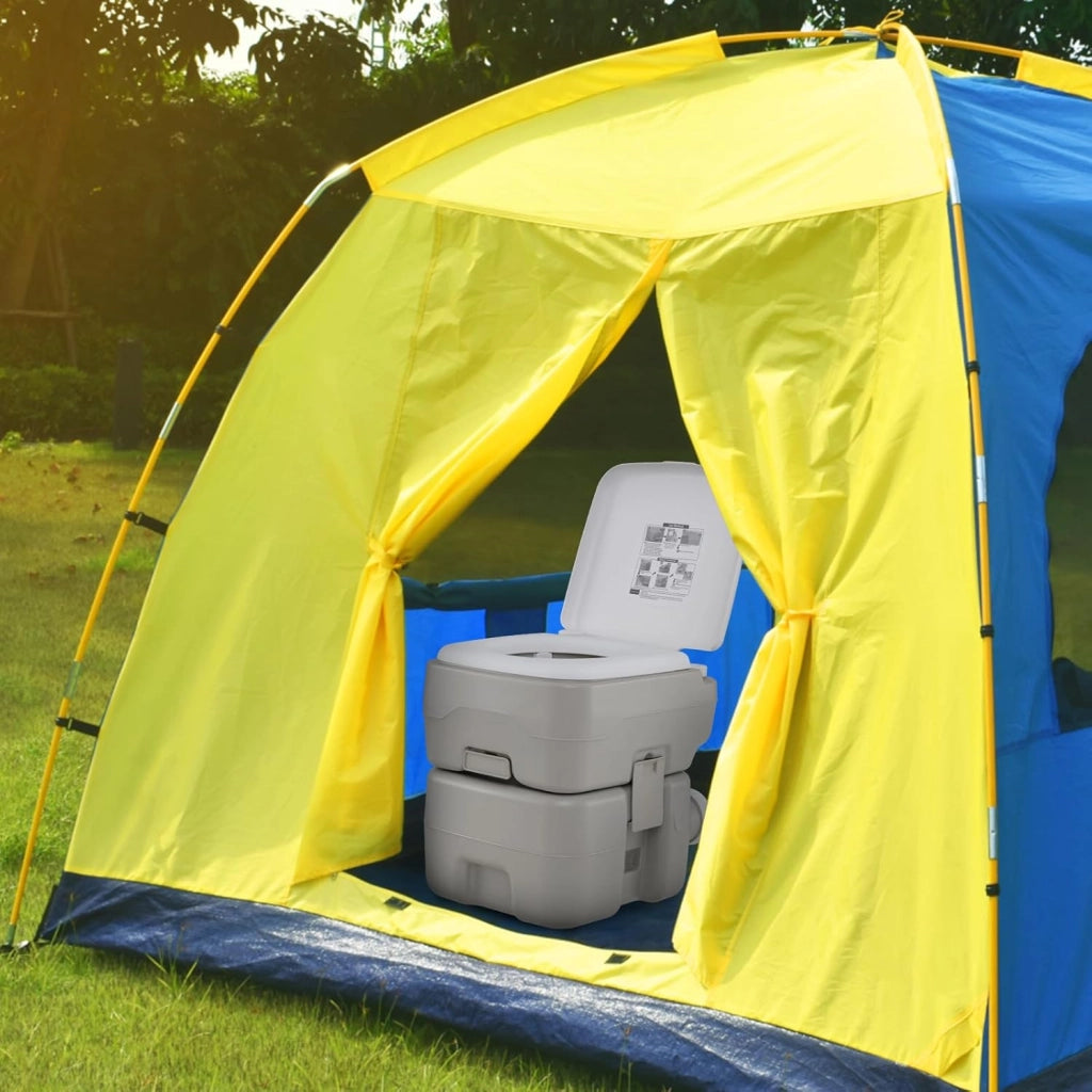 WC Portatile Adulti con Serbatoio dell'Acqua Rimovibile da 20 L, Toilette Portatile con Pompa di Scarico, WC Chimico da Campeggio, per Camper, Barca, Portata 200 kg