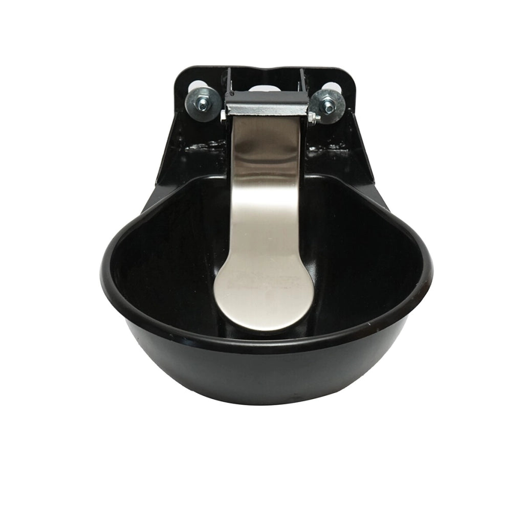 Abbeveratoio metallico 2,5L con linguetta in acciaio inox e accessori di fissaggio