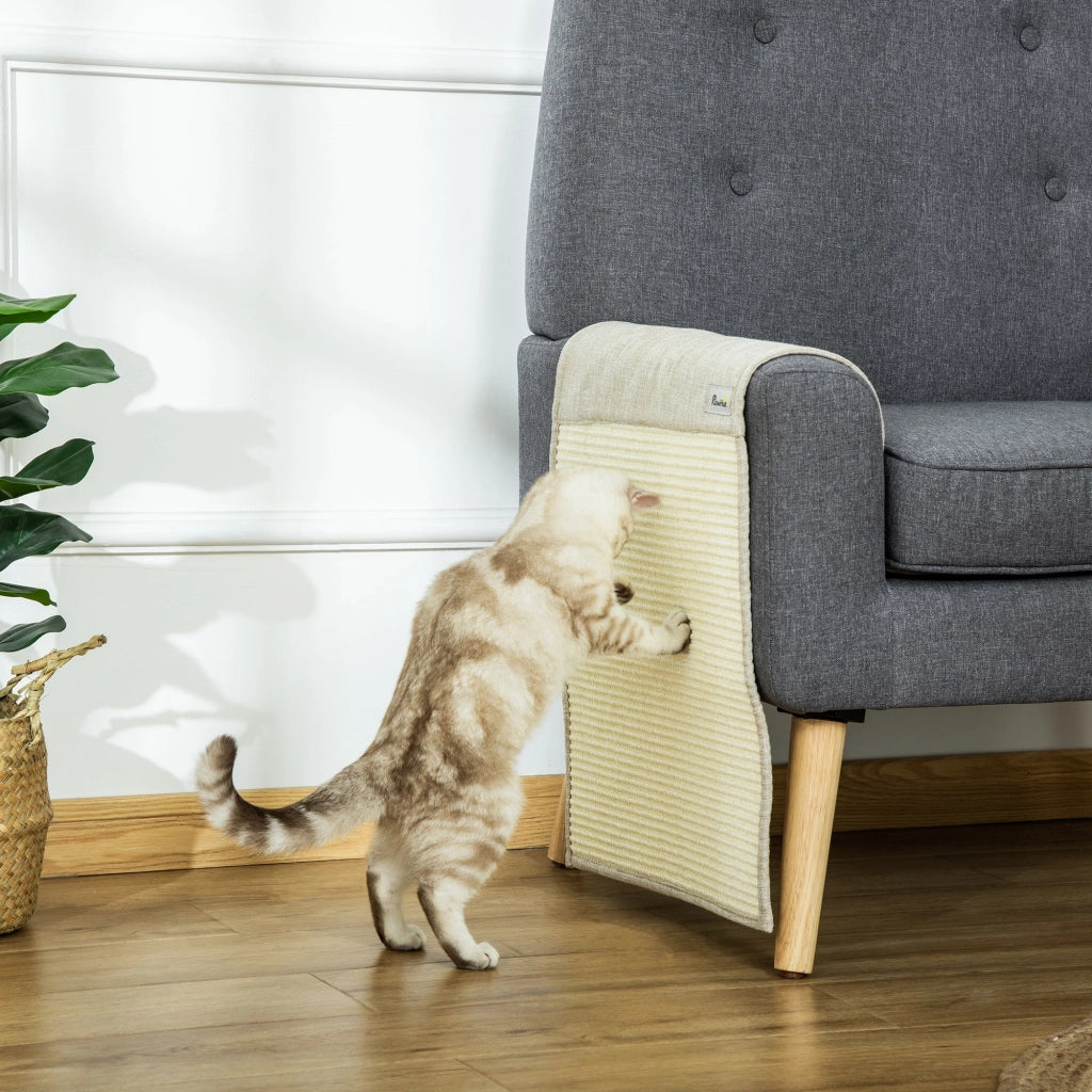Tappeto graffiato per gatti ¨C zephmum ¨C Sisal beige e grigio 130x45 cm