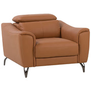 Poltrona in pelle marrone 98L x 104W x 93H poggiatesta regolabile retrò