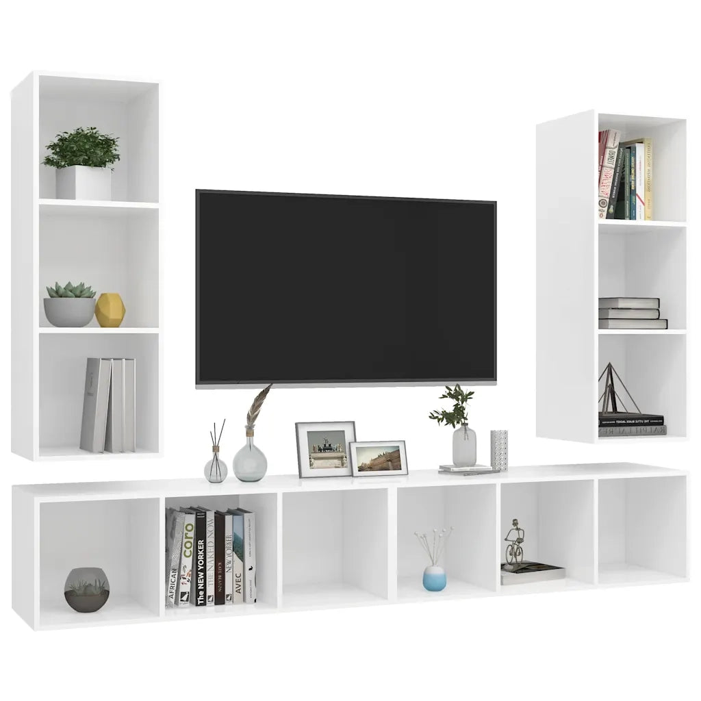 Mobile TV a Parete 4 pz Bianco in Truciolato cod mxl 8227