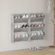 Scarpiere Muro 2pz Grigio Cemento 60x18x90cm Legno Multistrato 806768