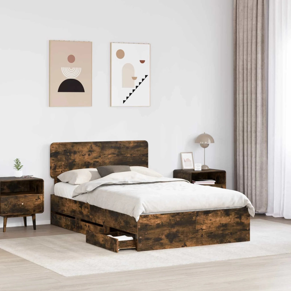 Struttura del letto Quercia Affumicata 120 x 190 cm 3412210