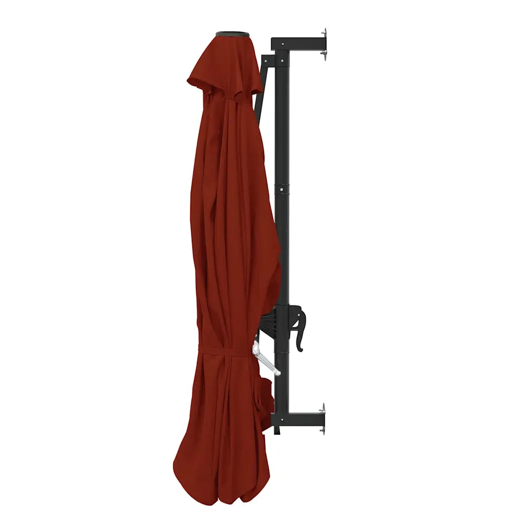 Ombrellone a Muro con Palo in Metallo 300 cm Terracotta 47299