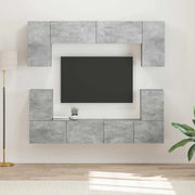 Set mobile TV 5 pcs Grigio cemento Legno multistrato