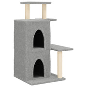 Tiragraffi per gatti torre per arrampicata giocattolo piattaforma per arrampicata con tiragraffi in sisal leggero 97 cm grigio 02_0022635