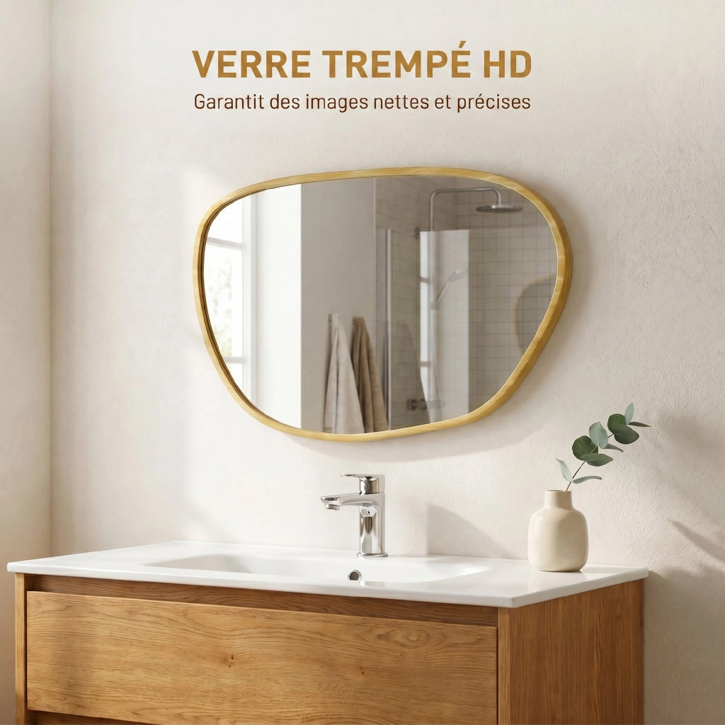 Specchio da parete decorativo asimmetrico 90x60 cm ¨C zephmum ¨C vetro temprato naturale