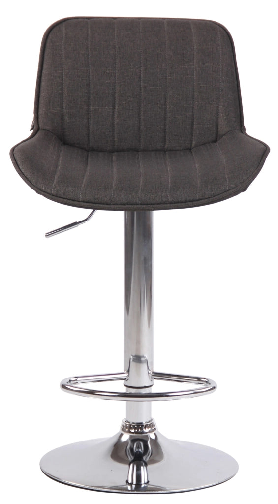 Sgabello Lentini in tessuto con poggiapiedi grigio scuro,cromo
