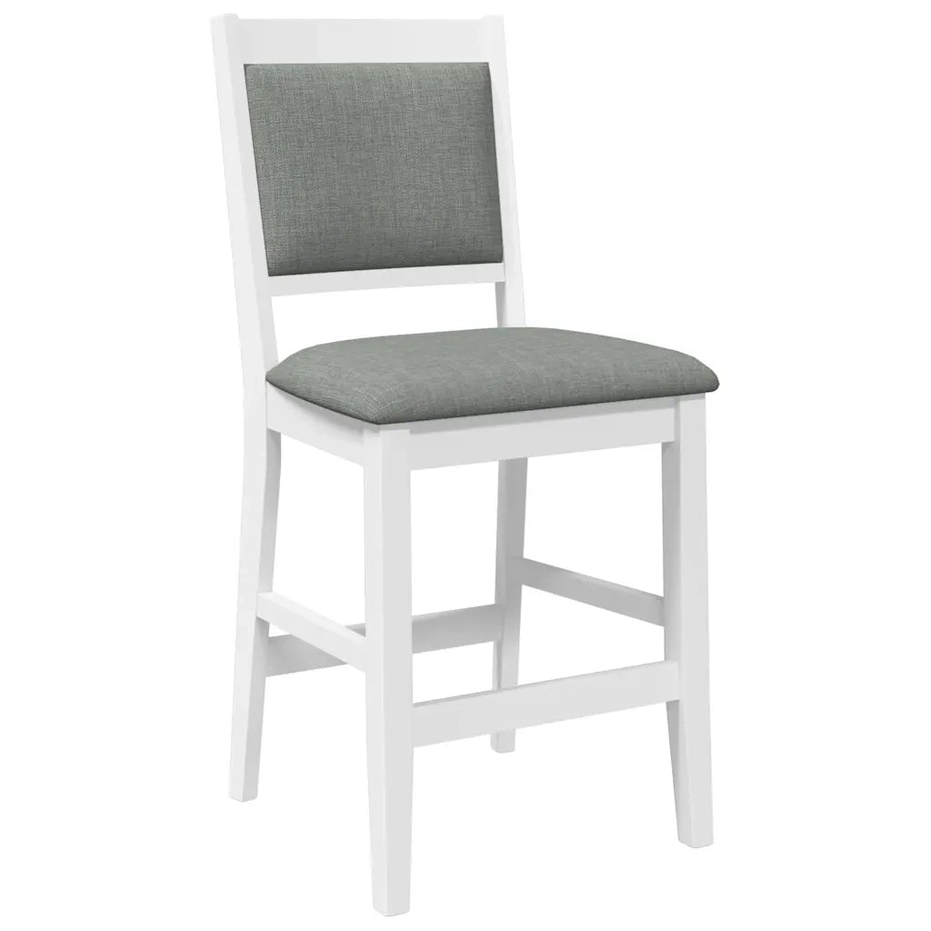 Sgabelli da Bar con Cuscini 2 pz Bianco Legno Massello di Hevea