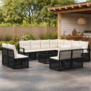 Set Divano da Giardino 12 pz Nero polyrattan 3435748