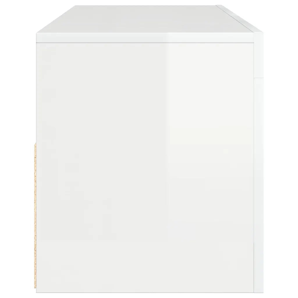 Mobile Porta TV con Luci LED Bianco Lucido 120x35x40 cm 804316