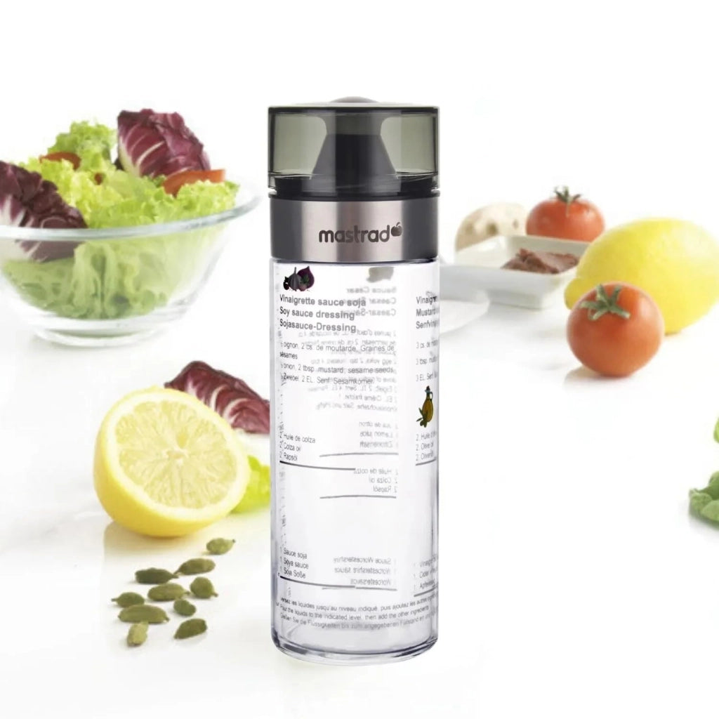 Shaker per condimenti per insalata, capacità 400 ml, antigoccia, color marrone-rossastro