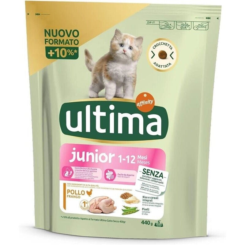 ULTIMA CROCCHETTE PER GATTO JUNIOR 1-12 MESI 440 GR GUSTO POLLO CON CROCCHETTA ADATTATA