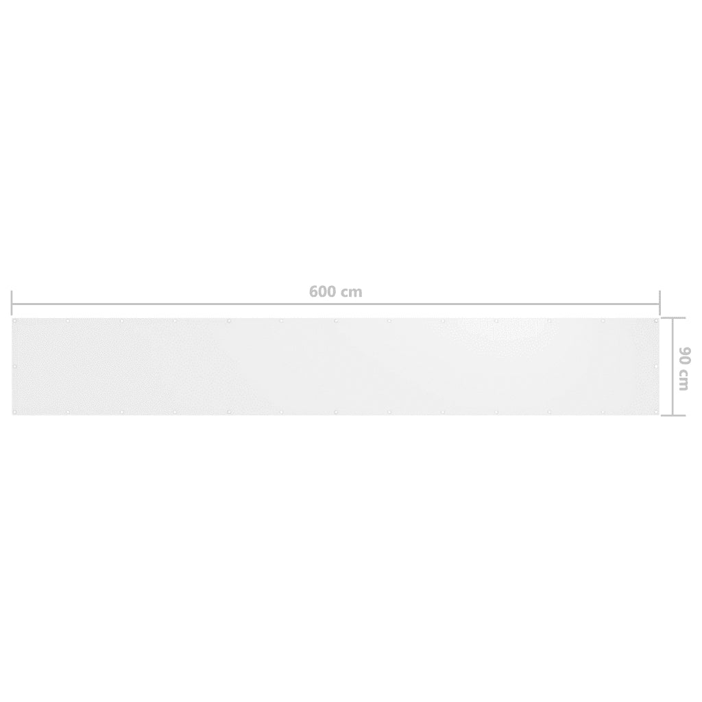 Paravento da Balcone-Pannello per balcone Bianco 90x600 cm in Tessuto Oxford