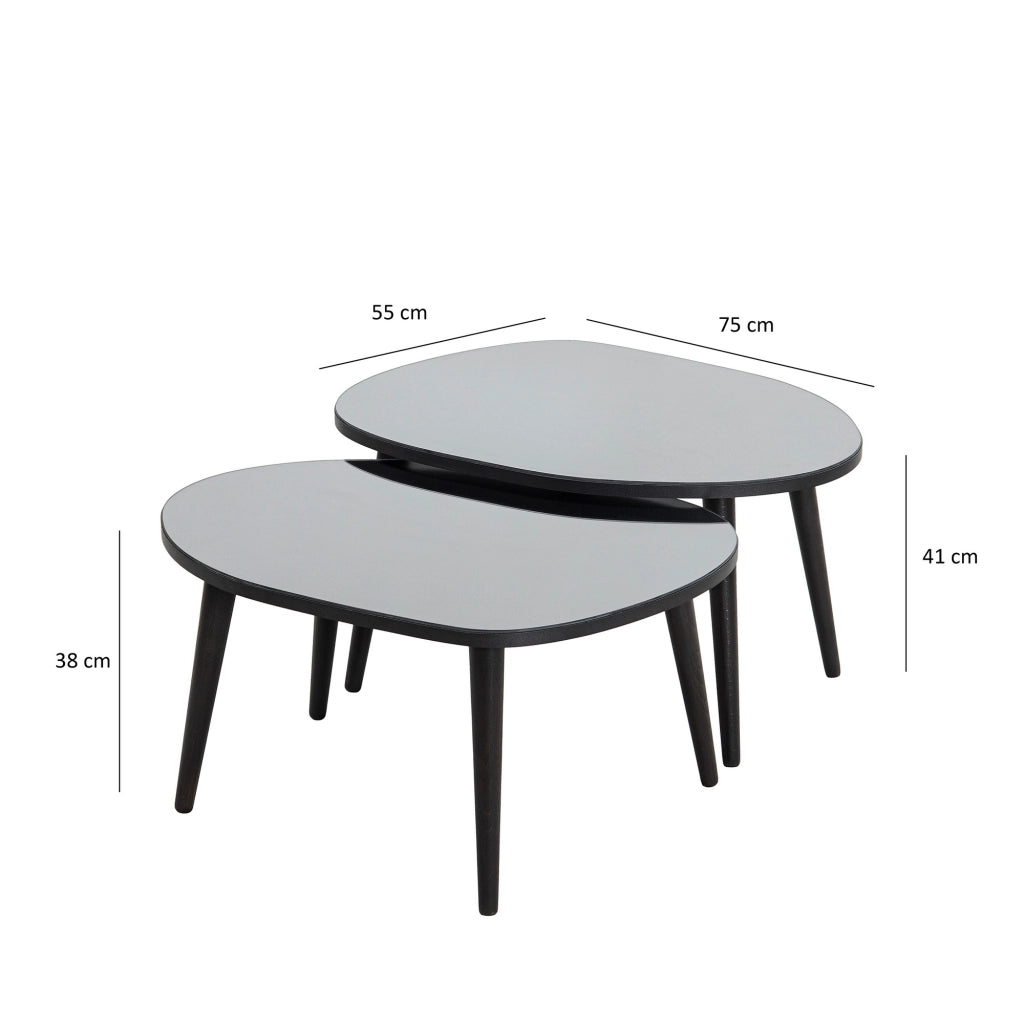 Cassiano, Tavolino da Salotto Piano in Vetro Temperato, 75x55x38h cm Nero