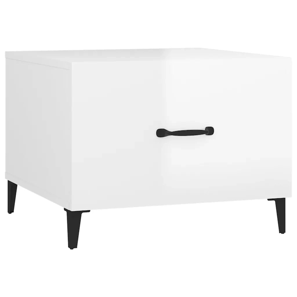 2 pz Tavolini salotto | Tavolino da caff¨¨ | Tavolino da Soggiorno Gambe in Metallo Bianco Lucido 50x50x40cm