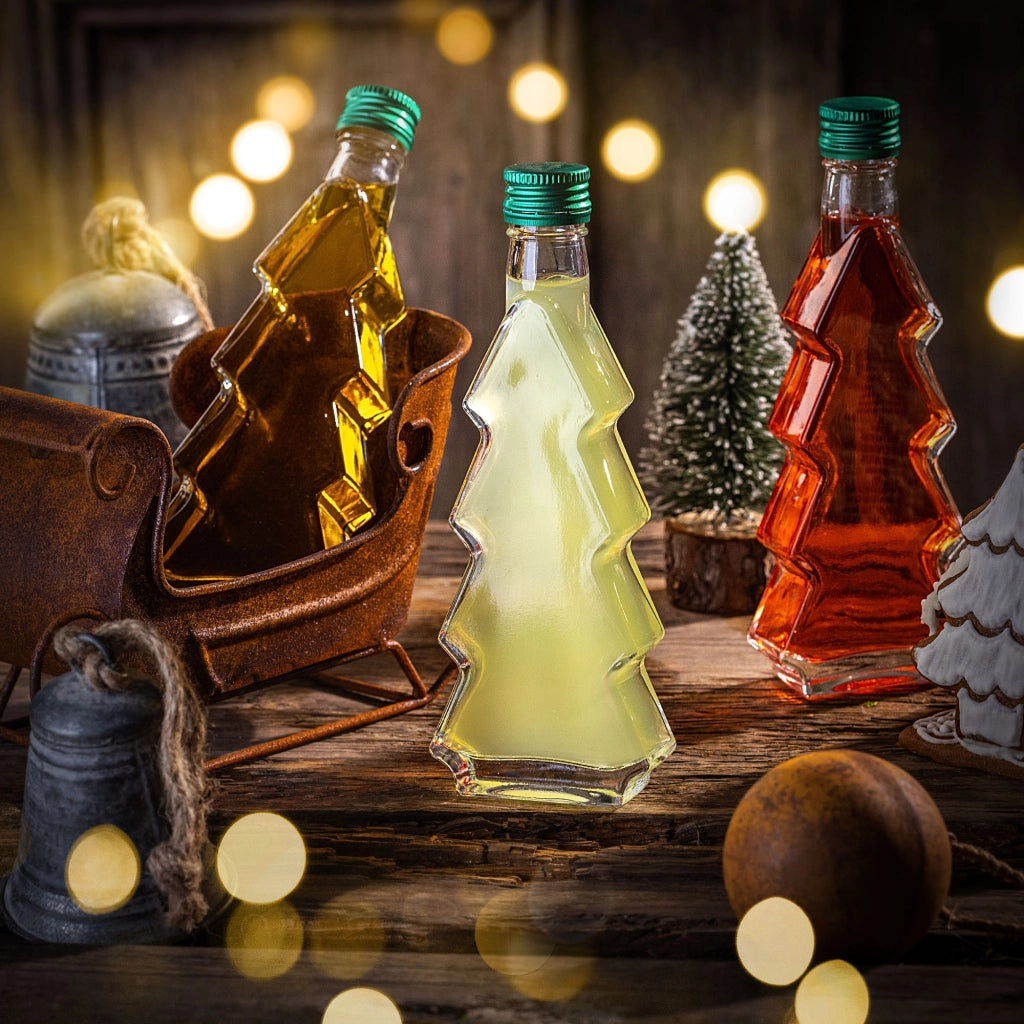 KADAX Butelka choinka 200ml pakiet 5szt z zakętką