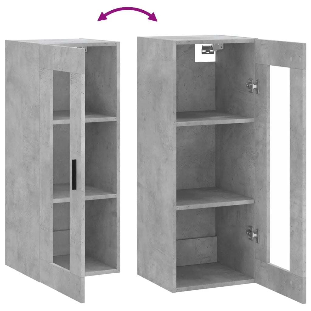 Mobile a Parete Grigio Cemento 34,5x34x90 cm 828928