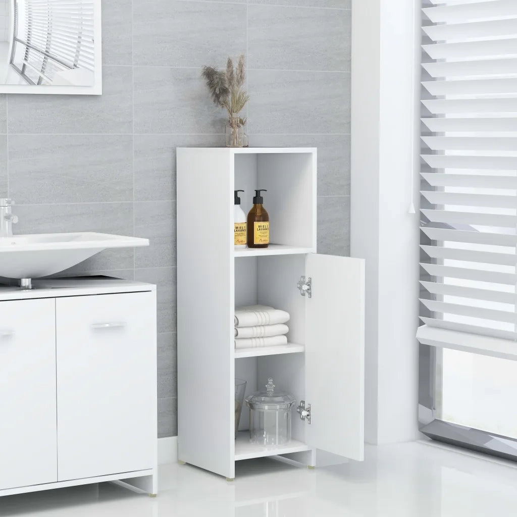 Armadio da Bagno | Mobile da Bagno Bianco 30x30x95 cm in Legno Multistrato