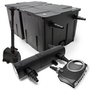 Set: Filtro bio per laghetto 60000l Chiarificatore UVC 36W Pompa 80W Pompa fontana