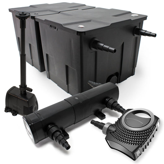 Set: Filtro bio per laghetto 60000l Chiarificatore UVC 36W Pompa 80W Pompa fontana