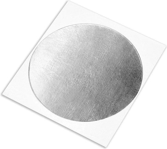 Cerchi di adesivo a temperatura alta in alluminio/acrilico - diametro 889 cm - 100 pezzi - modello 3.250" - 00031" di spessore - lunghezza 889 cm - larghezza 889 cm - colore argento