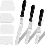 Set di 3 Spatole per Decorazione di Torta con 4 Stuks Strisciatore per Torta