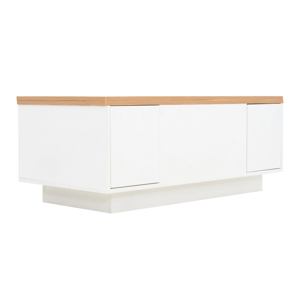 TAVOLO DA CAFFÈ Sollevabile 100x50x55,5 cm Bianco e Legno con 2 ante