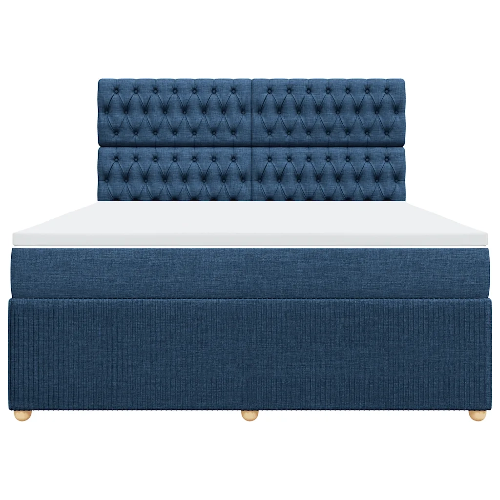 Giroletto a Molle con Materasso Blu 180x200 cm in Tessuto