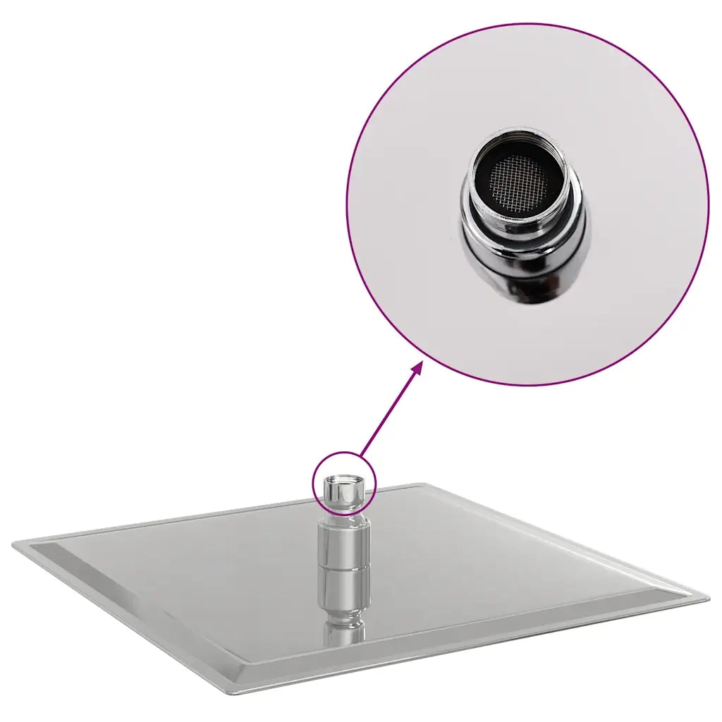 Testa Doccia a Pioggia in Acciaio Inox 304 25x25 cm Quadrata 4103913