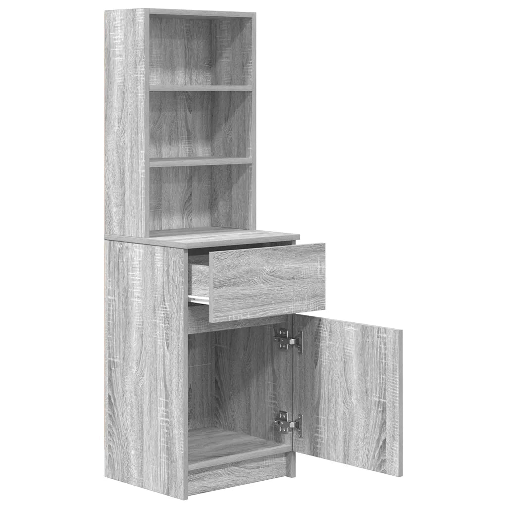 Comodino Grigio Sonoma 39x35x125 cm in Legno Multistrato 861315