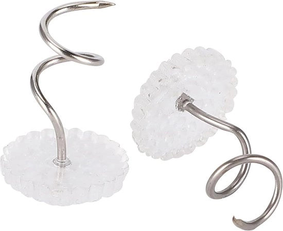 100 Stck Pinze a Spirale trasparenti Antiscivolo in Acciaio Inox Quiltate - Vasta Spirale (100/box di spille a spirale)