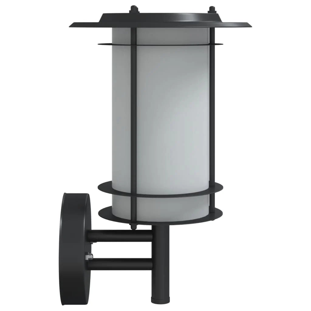 Set di 2 applique da esterno 19 x 19 x 31 cm per un'atmosfera elegante nel tuo giardino in acciaio inox nero 02_0056601