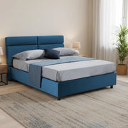 Letto Matrimoniale Ator, Letto Matrimoniale Sfoderabile Made in Italy, blu