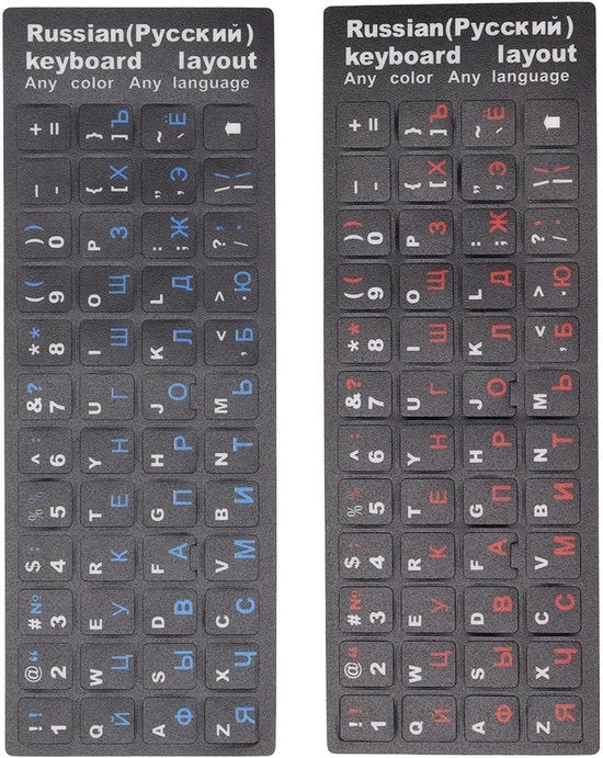 Accessori per tastiera universali per tastiera russa - impermeabili e resistenti alla polvere - blu e rosso