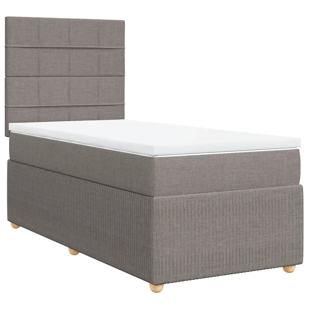 Giroletto a Molle con Materasso Tortora 100x200 cm in Tessuto