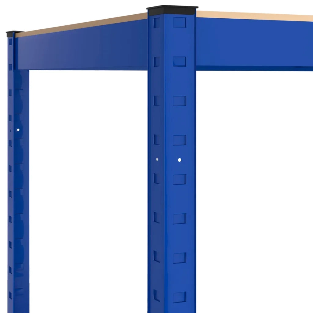Mensola Angolare 4 Ripiani Blu in Acciaio e Legno Multistrato CFW5247543