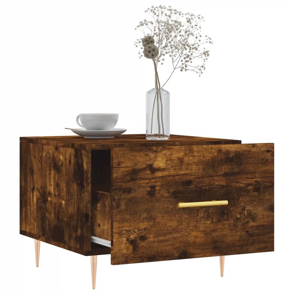 Tavolino da Salotto Rovere Fumo 50x50x40 cm Legno Multistrato 829374