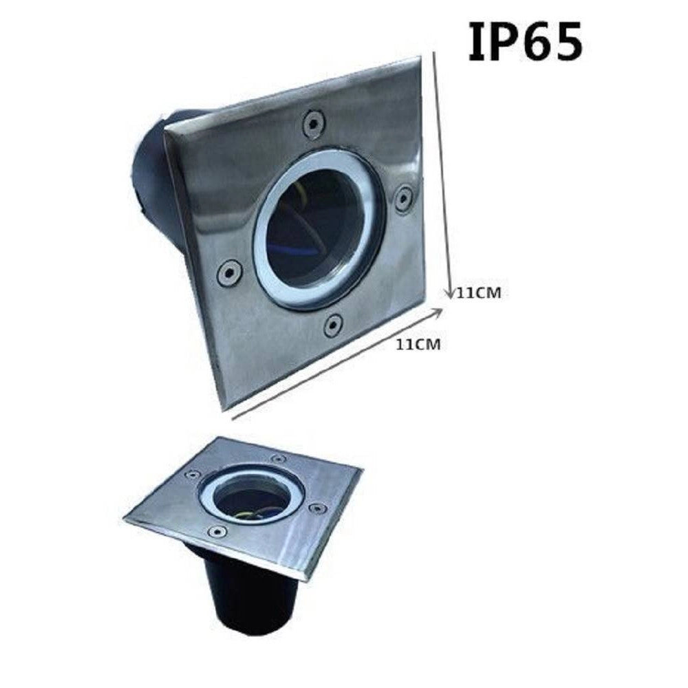 Trade Shop - Faretto Incasso Segnapasso Quadrato Luce Gu10 Calpestabile Esterno Giardino Es13 -
