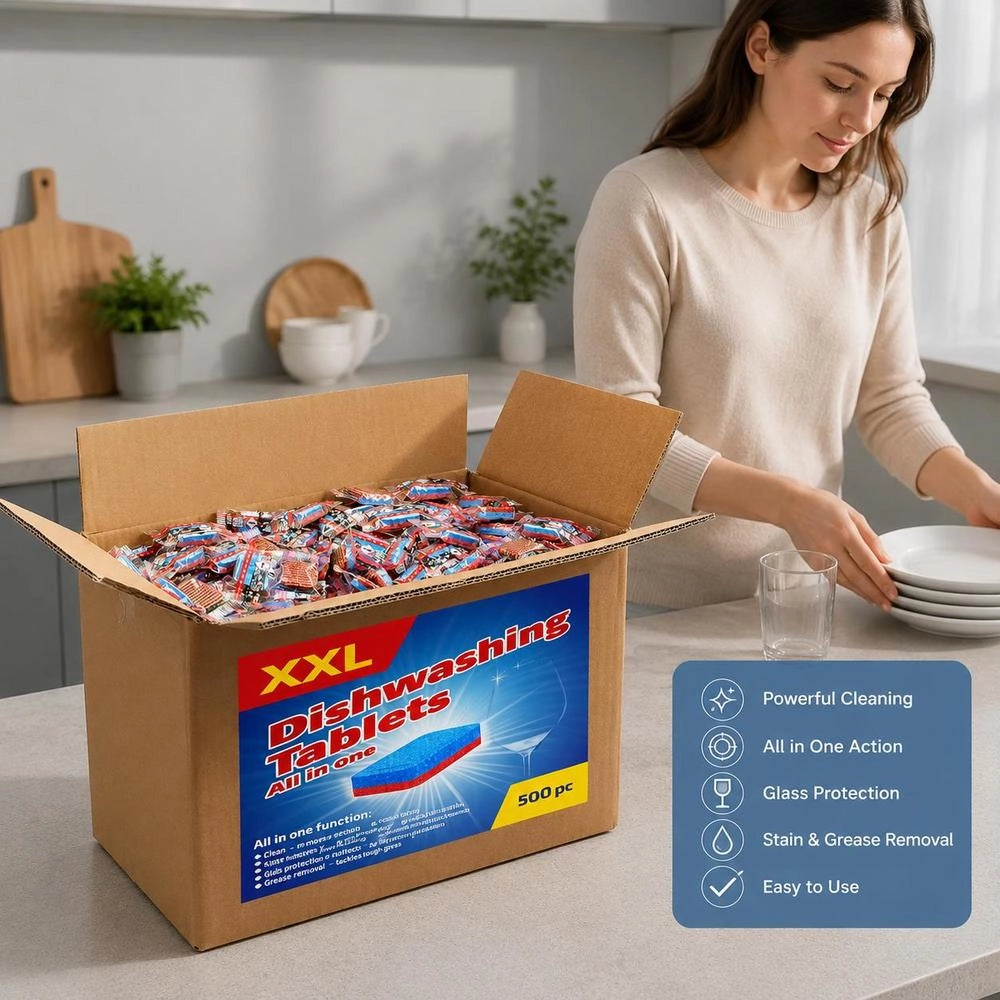 12-in-1 Dishwasher Tablets, 500 Pieces, 9 Kg