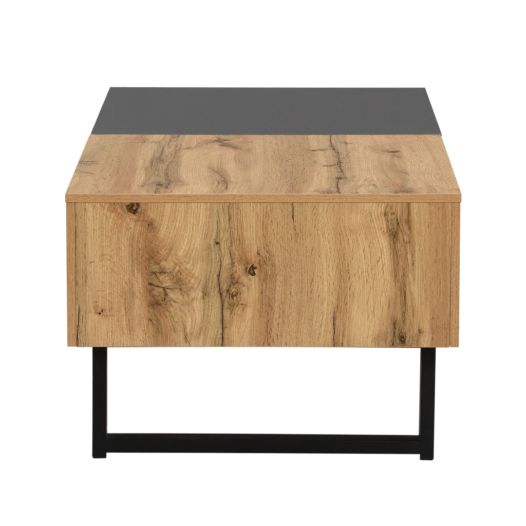 TAVOLINO DA CAFFÈ Scorrevole con vano contenitore 155 cm Legno Naturale e Antracite