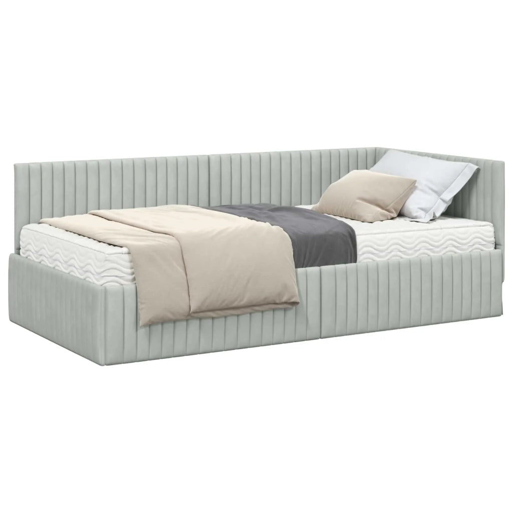 Struttura Letto Angolare con Materasso 2 pcs Grigio chiaro 3393818