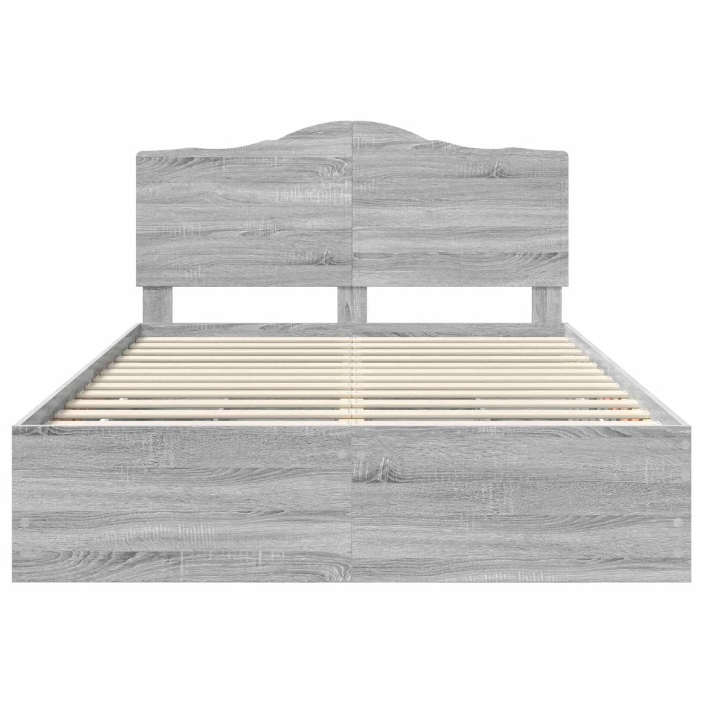 Struttura del letto con cassetto Sonoma grigia 160 x 200 cm 3413399